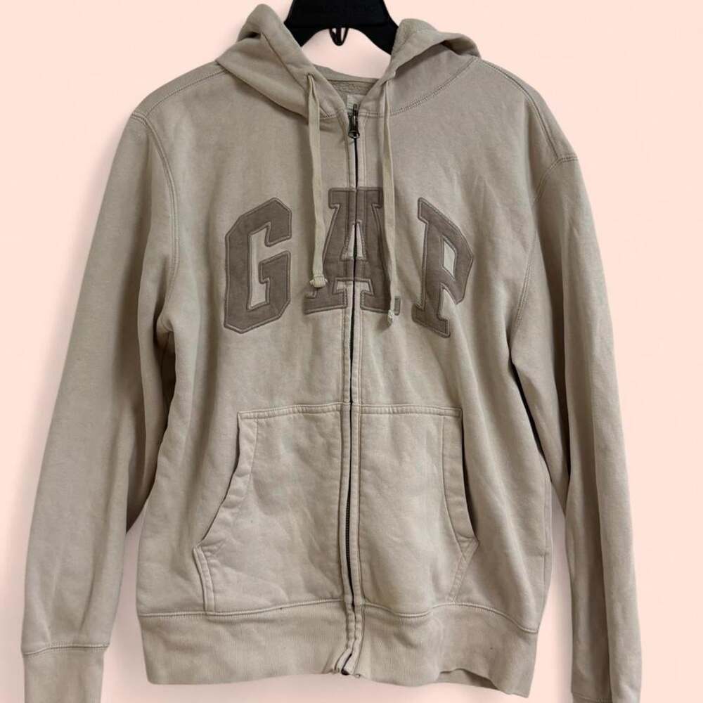 Gap Women's Tan and Cream Hoodie